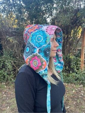 Vibrant Multicolor Hood with Floral Medallion Print